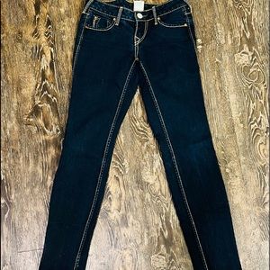 🔥🔥🔥True Religion low rise dark wash jeans